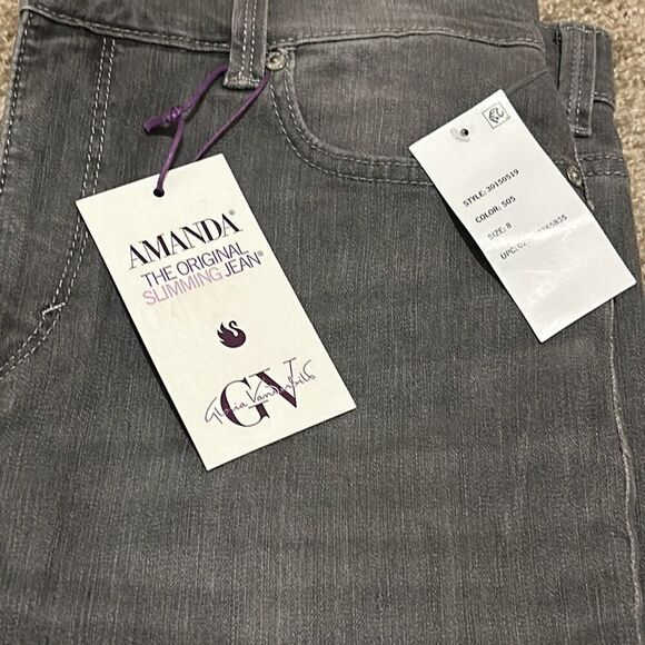Gloria Vanderbilt Women's 8 Amanda Slimming Skinny Jeans Gray Stretch Denim New - Picture 2 of 11
